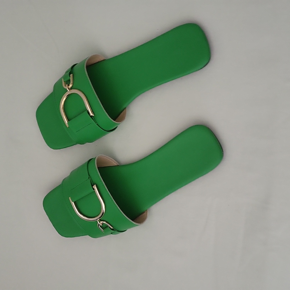 Women's Slides/ Flats with Metal Buckle
